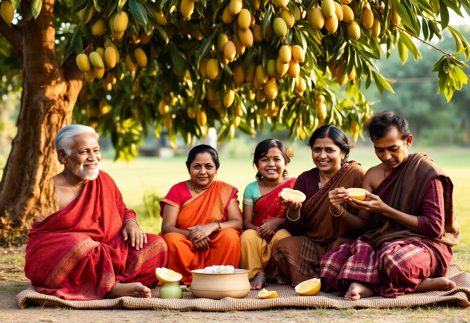 A family visiting the farm that grows their fruit